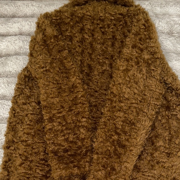 Zara trf collection Women's Brown Faux Fur Coat size Medium used - Picture 8 of 9